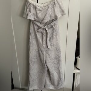 Aritzia Babaton Gray Snake Print Romper